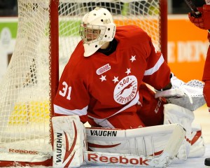 Brandon Halverson of the Sault Ste. Marie Greyhounds. Photo by Aaron Bell/OHL Images