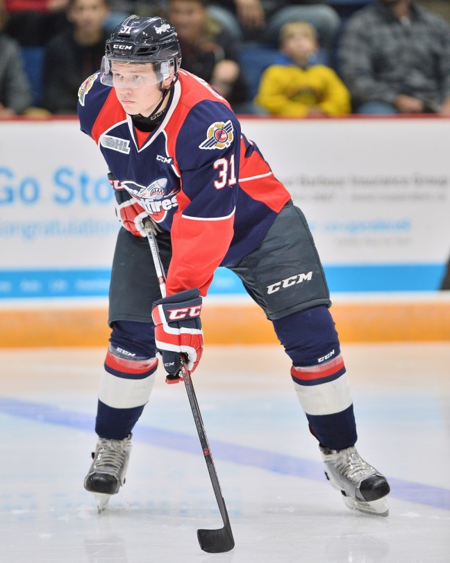 Mikhail Sergachev of the Windsor Spitfires. Photo by Terry Wilson / OHL Images.