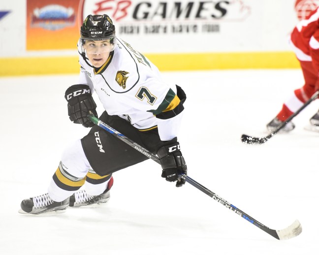 Matthew Tkachuk of the London Knights. Photo by Aaron Bell/OHL Images
