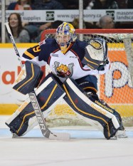 Mackenzie Blackwood of the Barrie Colts. Photo by Terry Wilson/OHL Images.