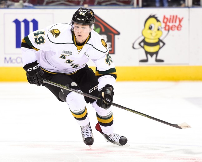 Max Jones of the London Knights. Photo by Aaron Bell/OHL Images