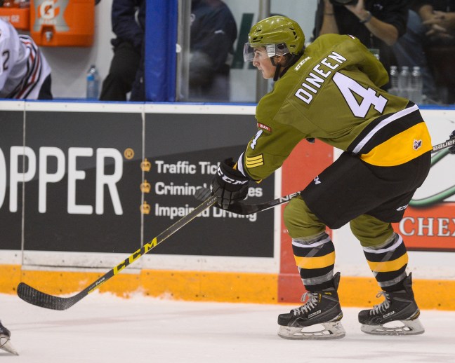 Cam Dineen of the North Bay Battalion. Photo by Aaron Bell/OHL Images