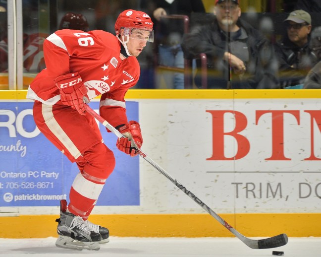 Tim Gettinger of the Sault Ste. Marie Greyhounds. Photo by Terry Wilson / OHL Images.