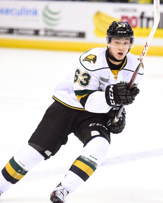 Cliff Pu of the London Knights. Photo by Aaron Bell/OHL Images