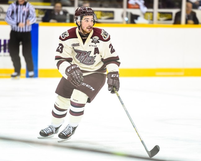 Hunter Garlent of the Peterborough Petes. Photo by Aaron Bell/OHL Images
