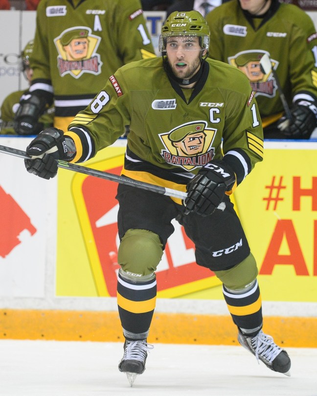 Mike Amadio of the North Bay Battalion. Photo by Aaron Bell/OHL Images