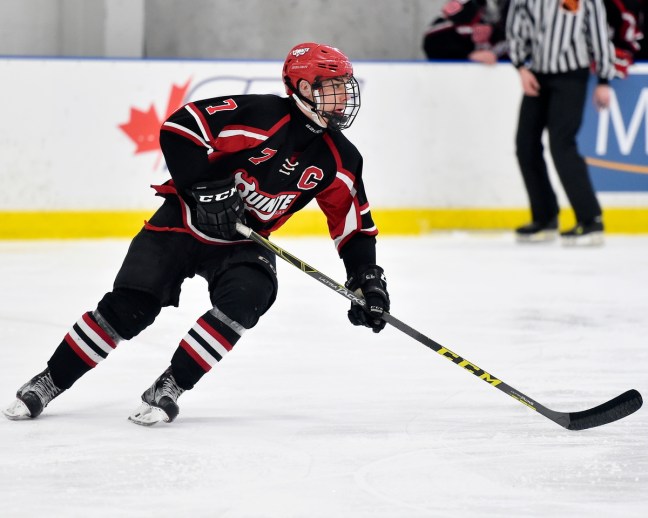 Nathan Dunkley of the Quinte Red Devils. Photo by Aaron Bell/OHL Images