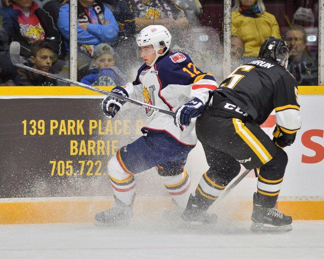 Kevin Labanc of the Barrie Colts. Photo by Terry Wilson / OHL Images.