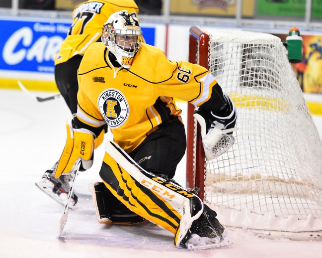 Jeremy Helvig of the Kingston Frontenacs. Photo by Aaron Bell/OHL Images