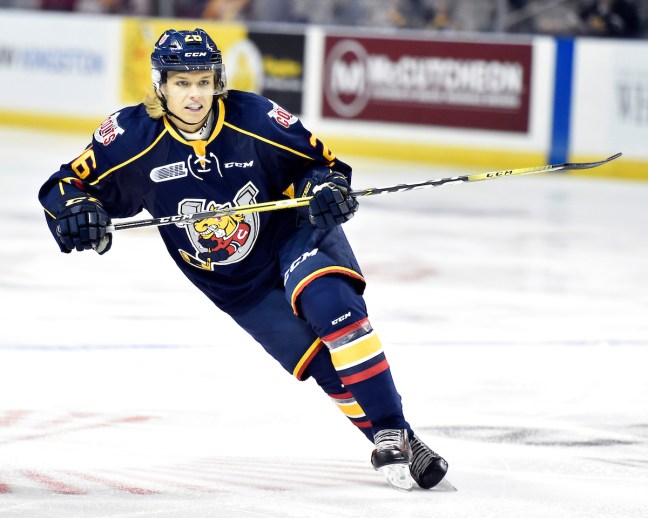 Tom Hedberg of the Barrie Colts. Photo by Aaron Bell/OHL Images