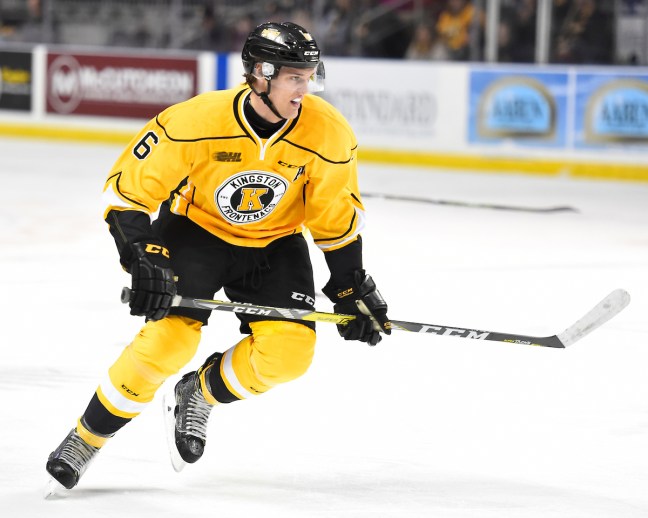 Jacob Paquette of the Kingston Frontenacs. Photo by Aaron Bell/OHL Images