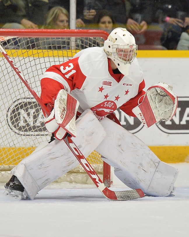 Matthew Villalta of the Sault Ste. Marie Greyhounds. Photo by Terry Wilson / OHL Images.