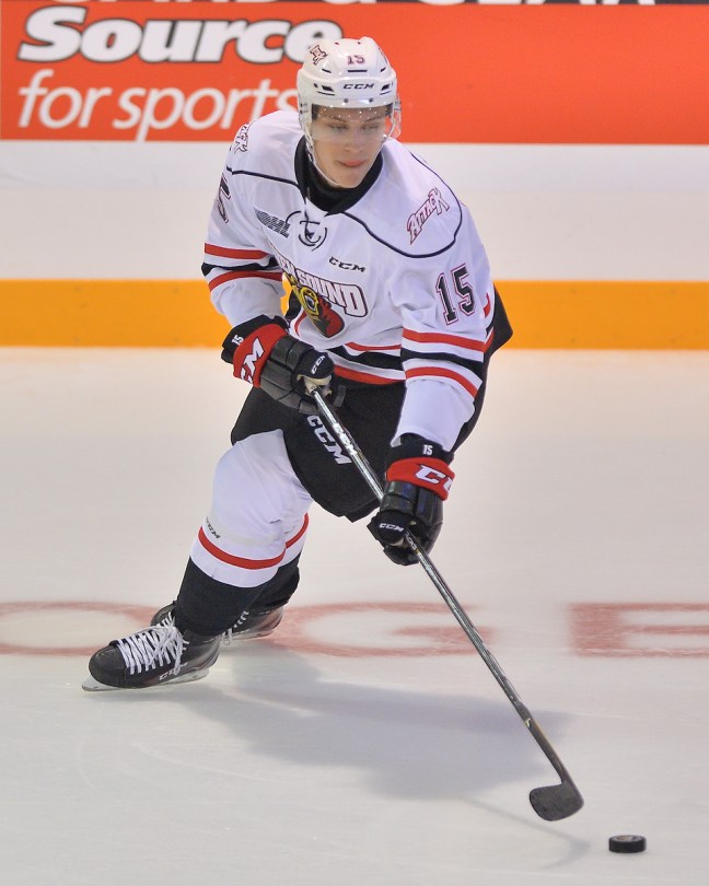 Matthew Struthers of the Owen Sound Attack. Photo by Terry Wilson / OHL Images.
