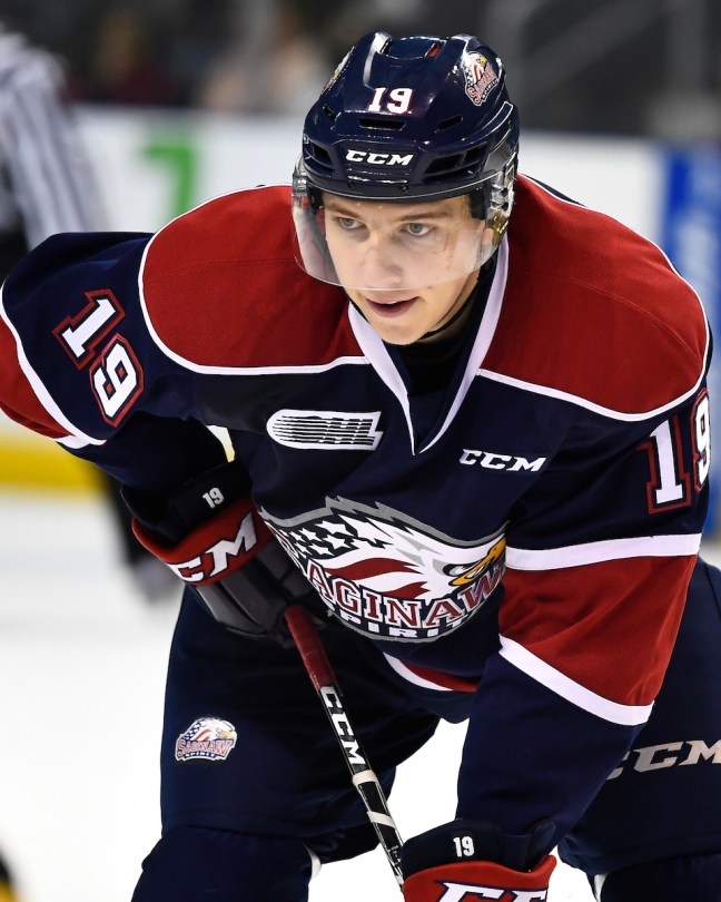 Blade Jenkins of the Saginaw Spirit. Photo by Aaron Bell/OHL Images