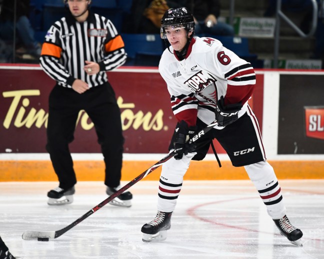 Ryan Merkley of the Guelph Storm. Photo by Aaron Bell/OHL Images