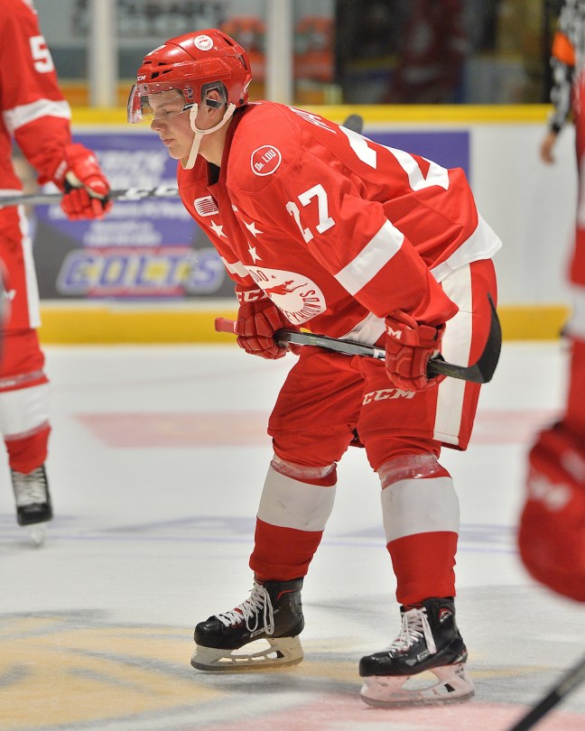 Barrett Hayton of the Sault Ste. Marie Greyhounds. Photo by Terrry Wilson / OHL Images.