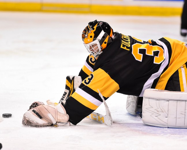 Kaden Fulcher of the Hamilton Bulldogs. Photo by Aaron Bell/OHL Images