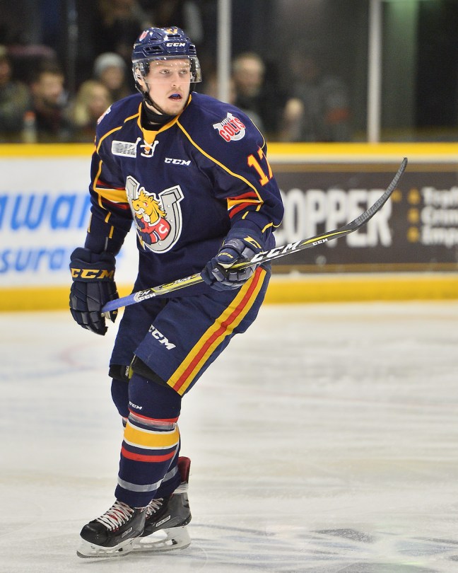 Dmitry Sokolov of the Barrie Colts. Photo by Terry Wilson / OHL Images.