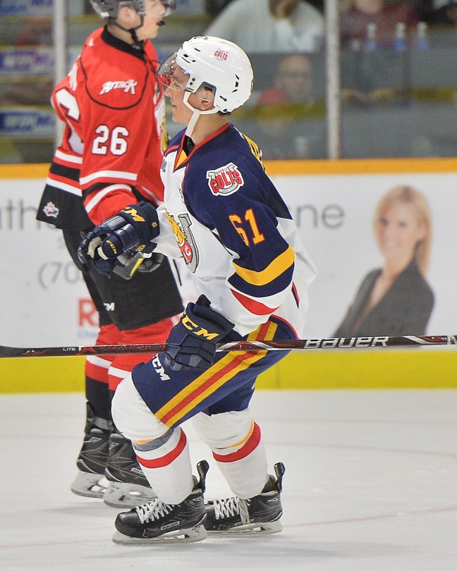 Ryan Suzuki of the Barrie Colts. Photo by Terry Wilson / OHL Images.