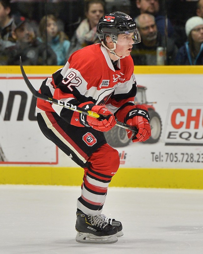 Graeme Clarke of the Ottawa 67''s. Photo by Terry Wilson / OHL Images.