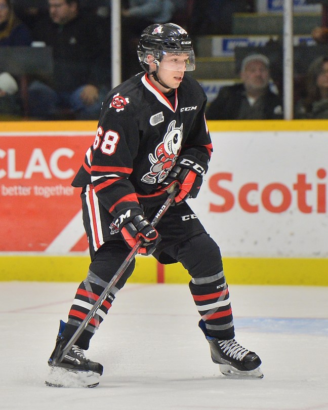 Billy Constantinou of the Niagara IceDogs. Photo by Terry Wilson / OHL Images.