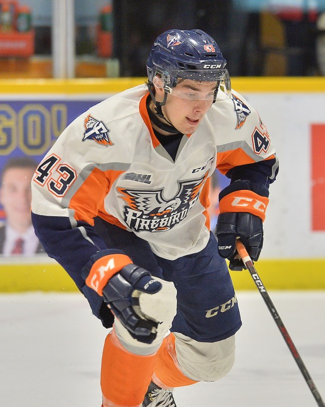 Eric Uba of the Flint Firebirds. Photo by Terry Wilson - OHL Images.