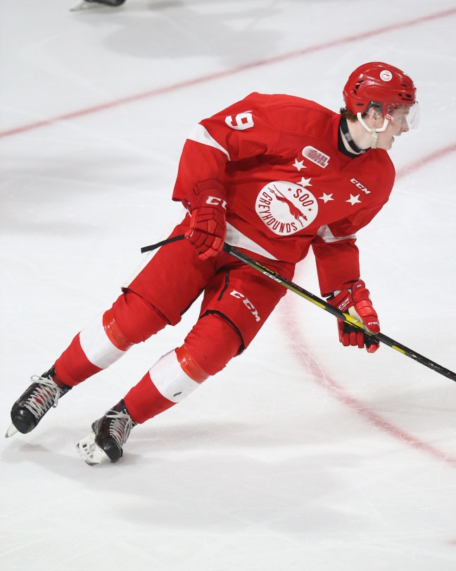 Joe Carroll of the Sault Ste. Marie Greyhounds. Photo by Luke Durda/OHL Images