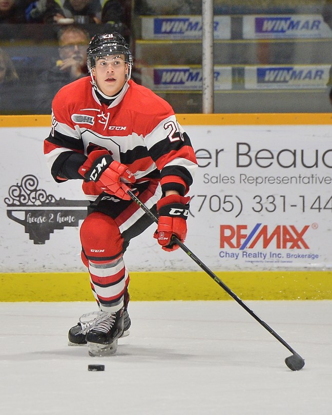 Nikita Okhotyuk of the Ottawa 67''s. Photo by Terry Wilson / OHL Images.