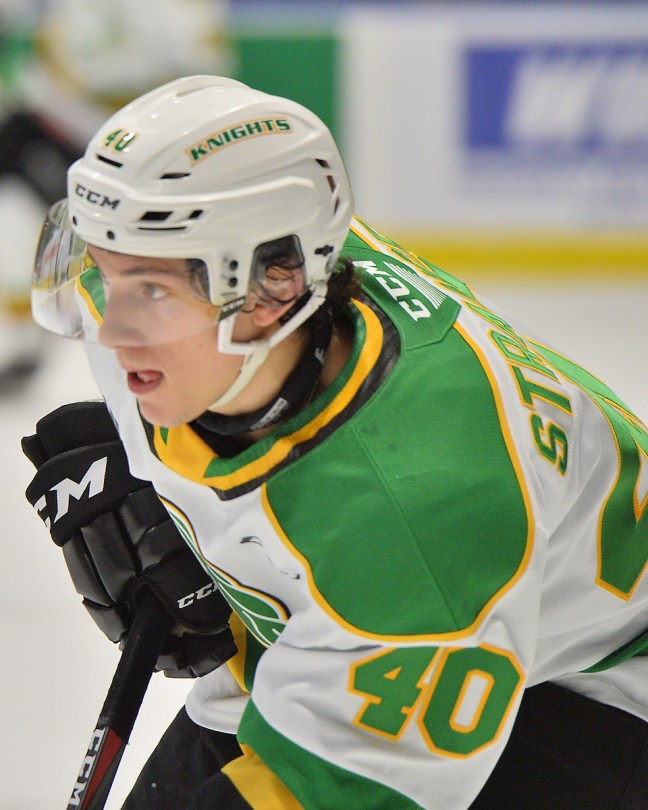 Antonio Stranges of the London Knights. Photo by Terry Wilson / OHL Iimages.
