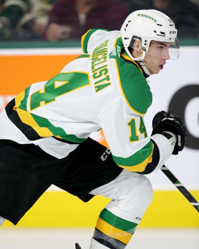 Luke Evangelista of the London Knights. Photo by Luke Durda/OHL Images