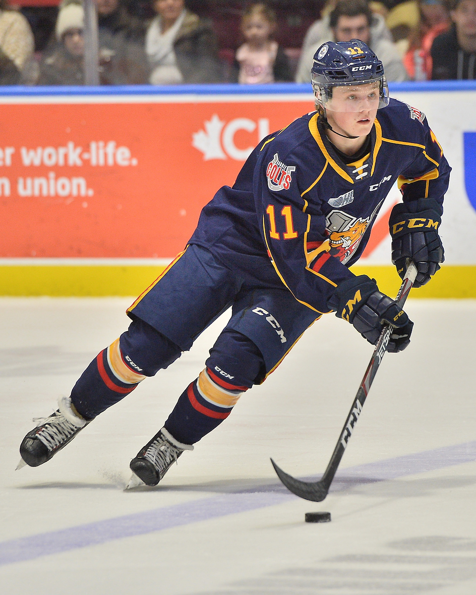 Ethan Cardwell of the Barrie Colts. Photo by Terry Wilson / OHL Images