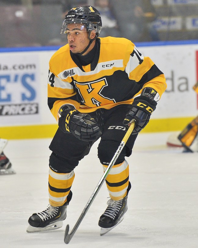 Zayde Wisdom of the Kingston Frontenacs. Photo by Terry Wilson / OHL Images.
