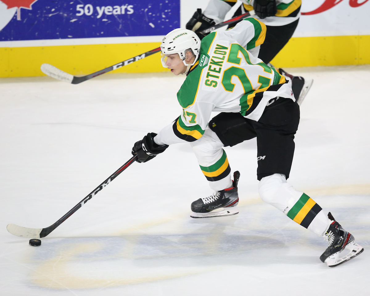 Kirill Steklov of the London Knights. Photo by Luke Durda/OHL Images